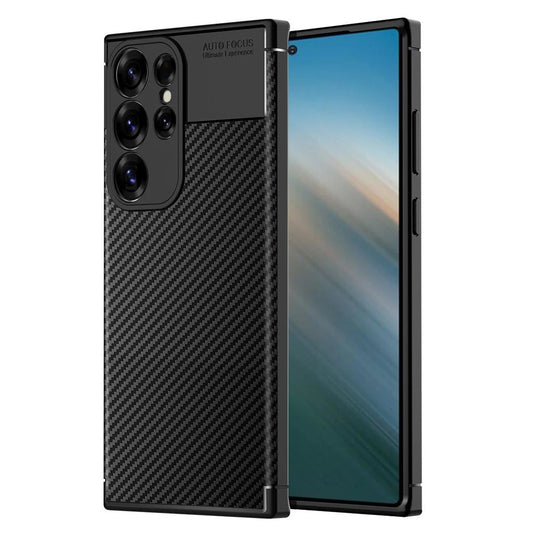 Deksel for Samsung Galaxy S25 Ultra S938, Techsuit, CarbonFiber, Svart
