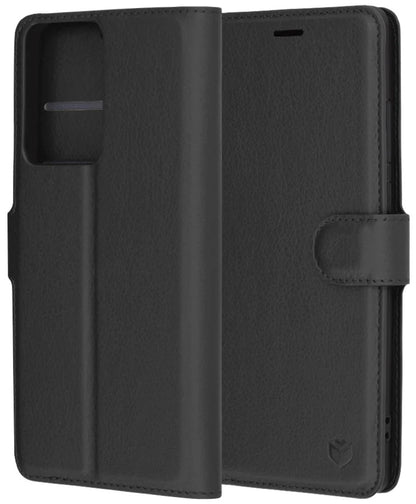 Deksel for Samsung Galaxy A56 A566, Techsuit, Leather Folio, Svart