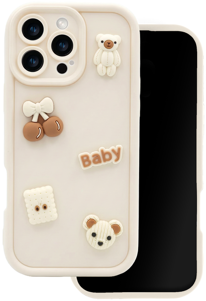 Deksel til Samsung Galaxy A56 A566 / A36 A366, OEM, Ultra Trendy 3D Bear, Beige