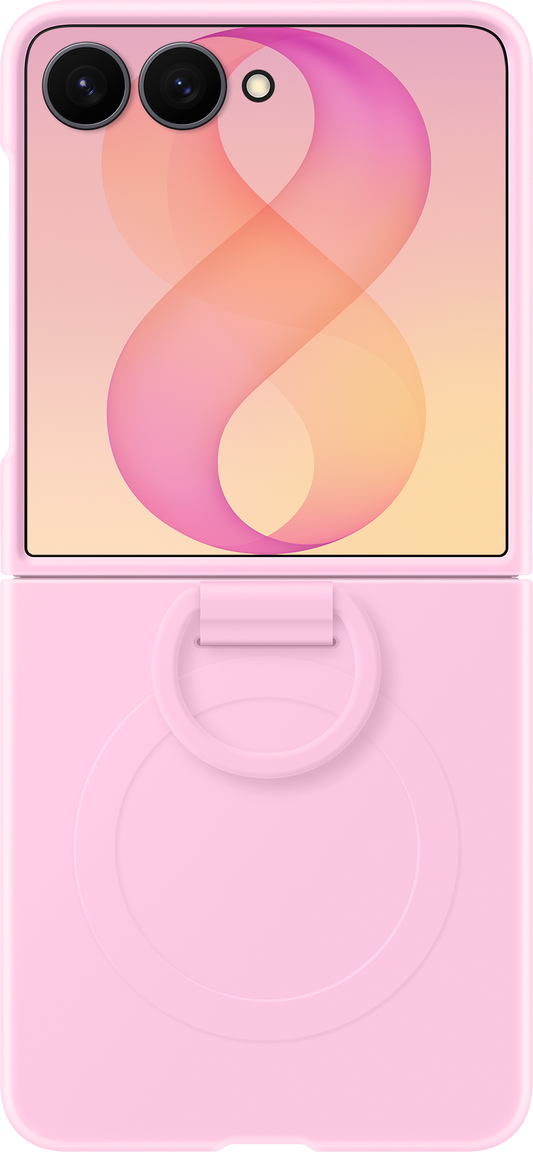 Deksel for Samsung Galaxy Z Flip8 F776, Silicone Ring Magnet, Rosa EF-EF776CVEGWW