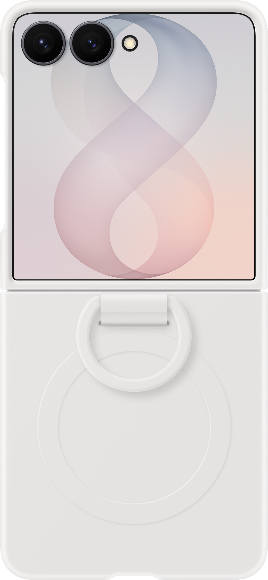 Deksel for Samsung Galaxy Z Flip8 F776, Silicone Ring Magnet, Hvit EF-EF776CWEGWW