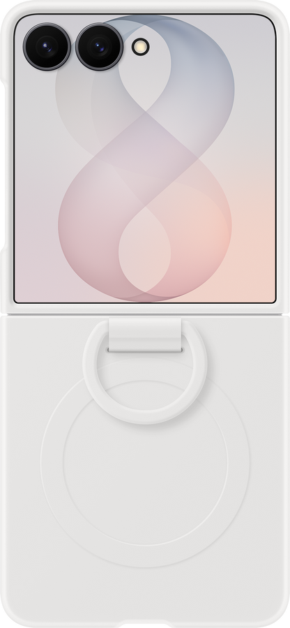 Deksel for Samsung Galaxy Z Flip8 F776, Silicone Ring Magnet, Hvit EF-EF776CWEGWW