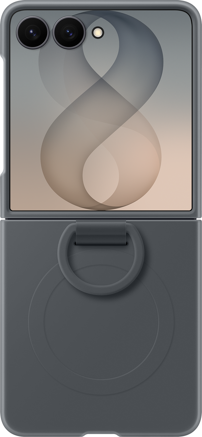 Deksel til Samsung Galaxy Z Flip8 F776, Silicone Ring Magnet, Svart EF-EF776CBEGWW