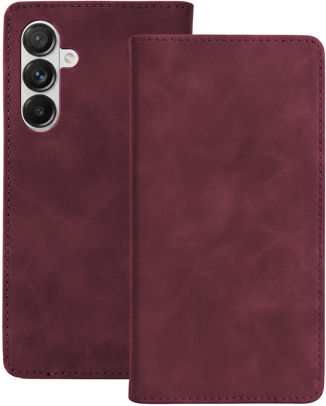 Etui for Samsung Galaxy A18 5G A186 / A17 4G A175 / A17 5G A176 / A26 A266, OEM, Smart Suede, burgunderrød