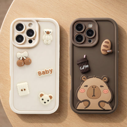 Deksel for Samsung Galaxy S25 Ultra S938, OEM, Ultra Trendy 3D Capybara, Brun