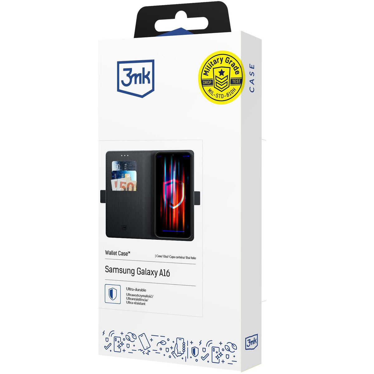 Deksel til Samsung Galaxy A16 5G A166 / A16 4G A165, 3MK, Lommebok, Svart