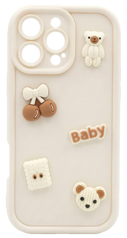 Deksel til Samsung Galaxy A56 A566 / A36 A366, OEM, Ultra Trendy 3D Bear, Beige