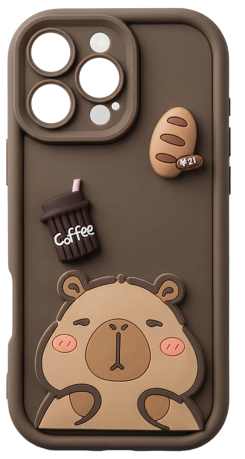 Deksel for Samsung Galaxy S25 Ultra S938, OEM, Ultra Trendy 3D Capybara, Brun