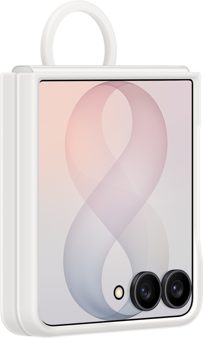 Deksel for Samsung Galaxy Z Flip8 F776, Silicone Ring Magnet, Hvit EF-EF776CWEGWW