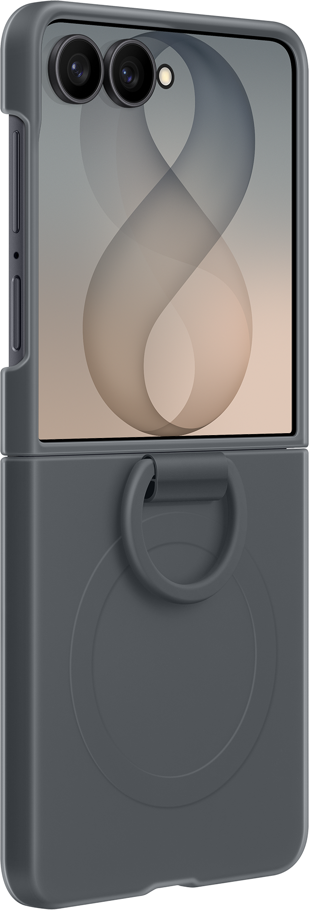 Deksel til Samsung Galaxy Z Flip8 F776, Silicone Ring Magnet, Svart EF-EF776CBEGWW