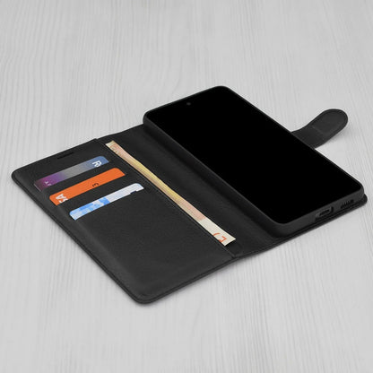 Deksel for Samsung Galaxy A56 A566, Techsuit, Leather Folio, Svart