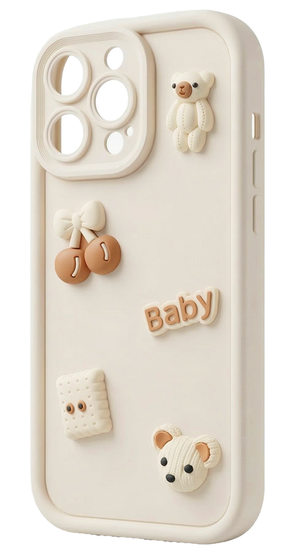 Deksel for Samsung Galaxy A17 5G, OEM, Ultra Trendy 3D Bear, Beige