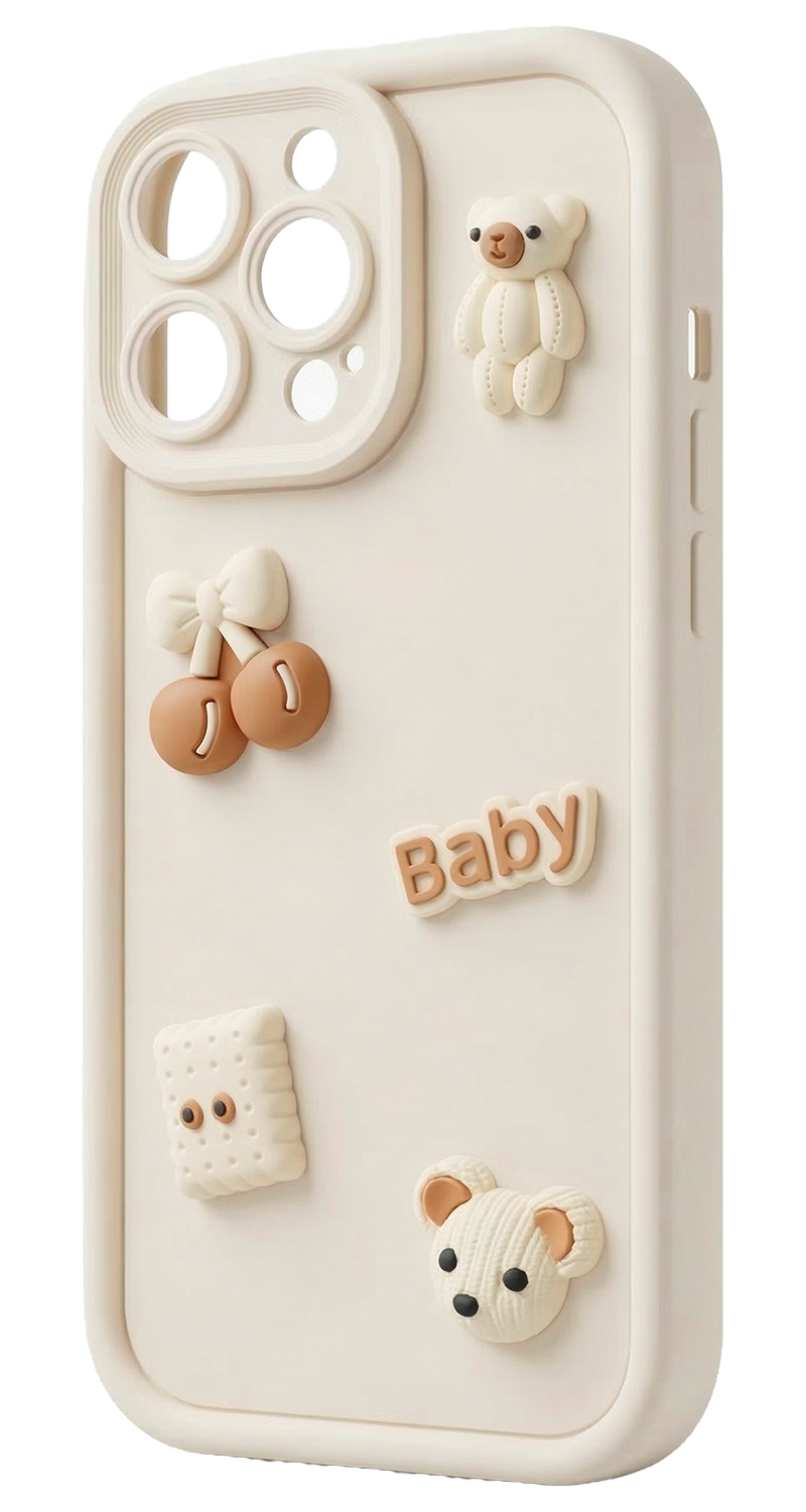Deksel til Samsung Galaxy A56 A566 / A36 A366, OEM, Ultra Trendy 3D Bear, Beige