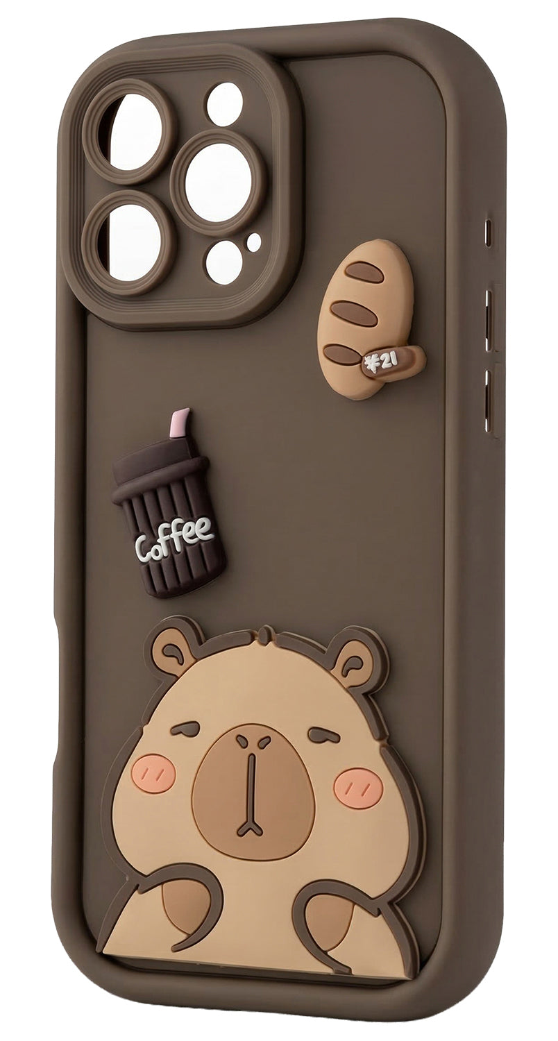 Deksel for Samsung Galaxy S25 Ultra S938, OEM, Ultra Trendy 3D Capybara, Brun