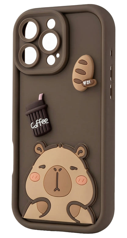 Deksel for Samsung Galaxy S25 Ultra S938, OEM, Ultra Trendy 3D Capybara, Brun