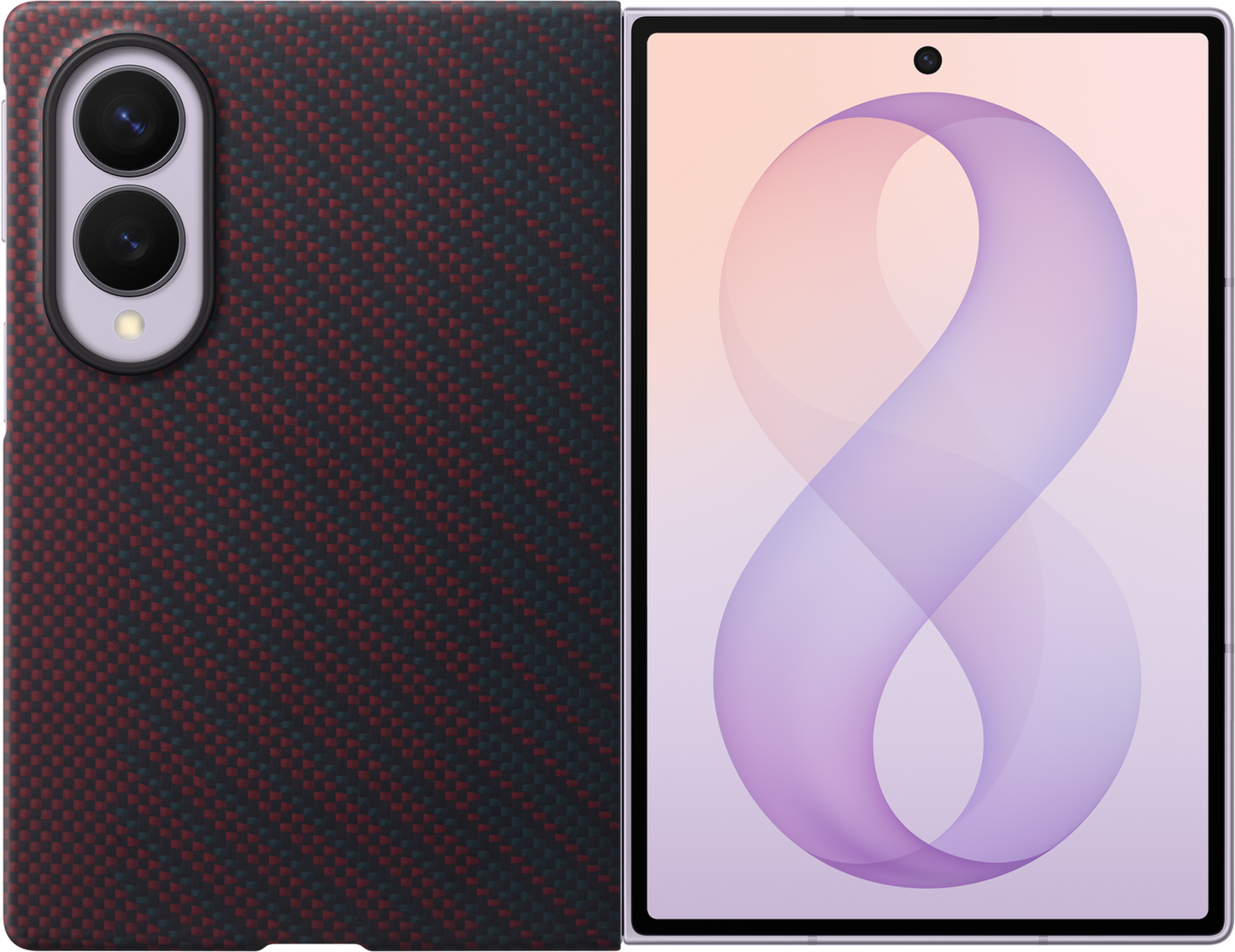 Deksel for Samsung Galaxy Z Fold8 F971, Carbon Magnet Case, Rød EF-KF971SREGWW