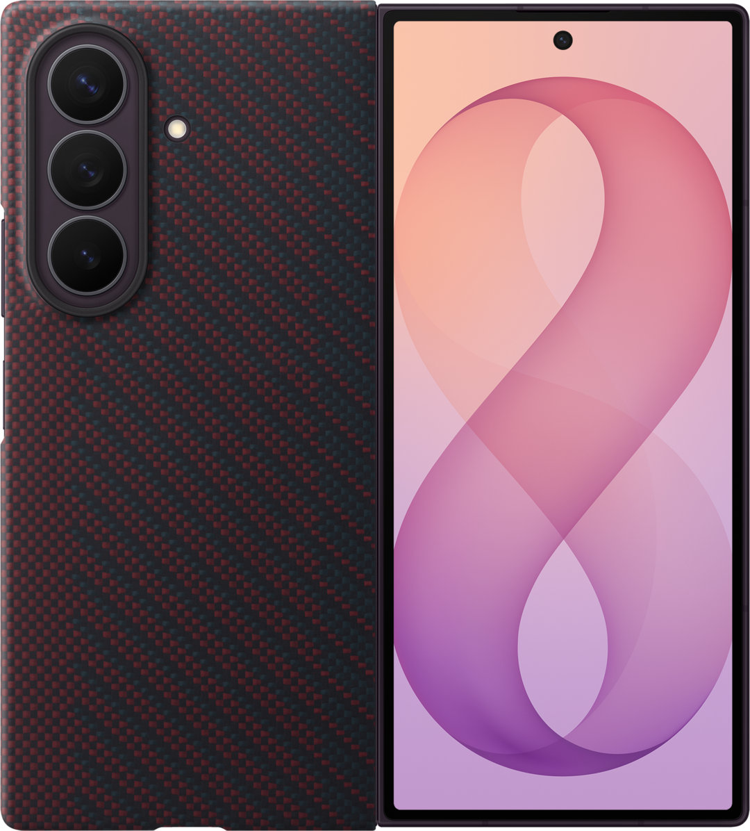 Deksel for Samsung Galaxy Z Fold8 Ultra F976, Carbon Magnet Case, Rød EF-KF976SREGWW