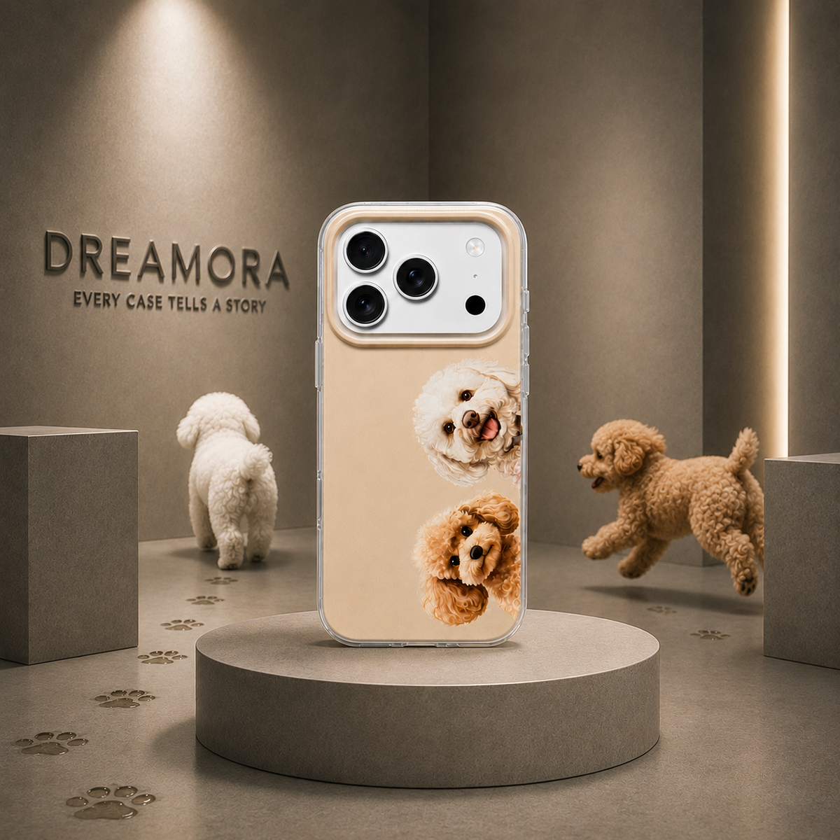 Deksel for Samsung Galaxy A07 5G A076 / A07 4G A075, Perfect Case, Dreamora Poodle, Flerfarget