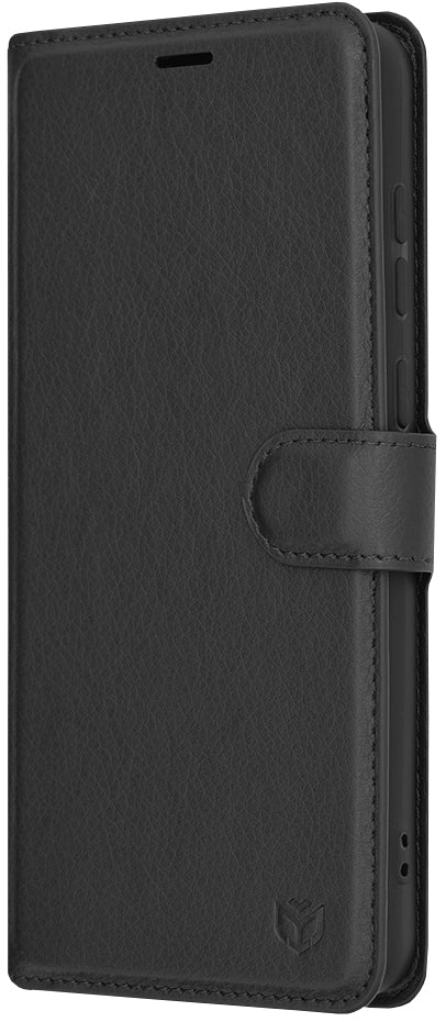 Deksel for Samsung Galaxy A05 A055, Techsuit, Leather Folio, Svart
