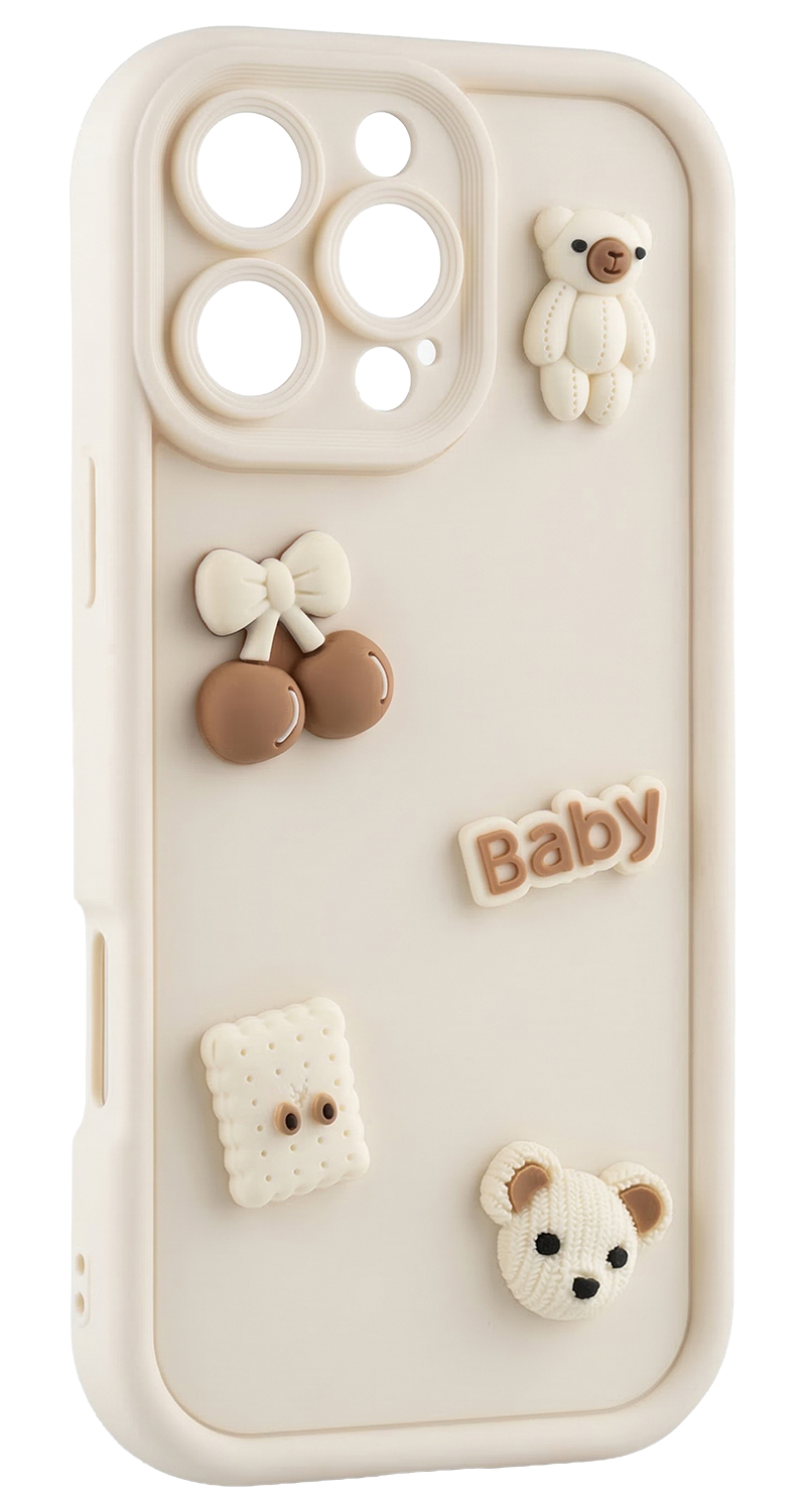 Deksel for Samsung Galaxy A17 5G, OEM, Ultra Trendy 3D Bear, Beige