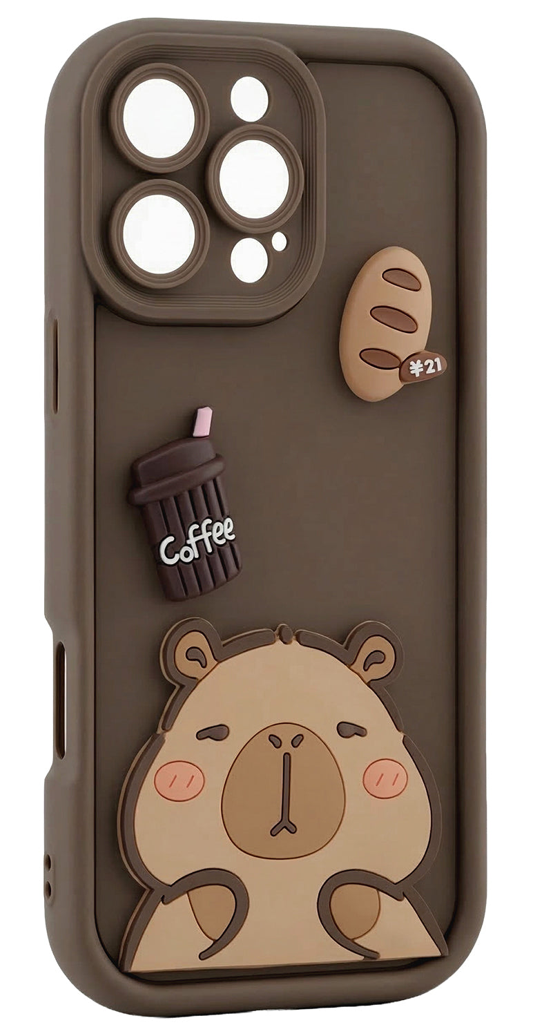 Deksel for Samsung Galaxy S25 Ultra S938, OEM, Ultra Trendy 3D Capybara, Brun