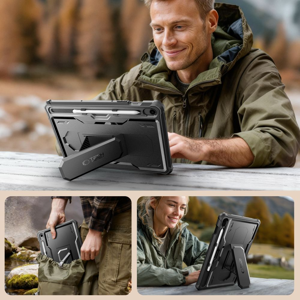 Deksel for Samsung Galaxy Tab S10 Lite / Tab S10 FE / Tab S9, Tech-Protect, Kevlar Pro, Svart