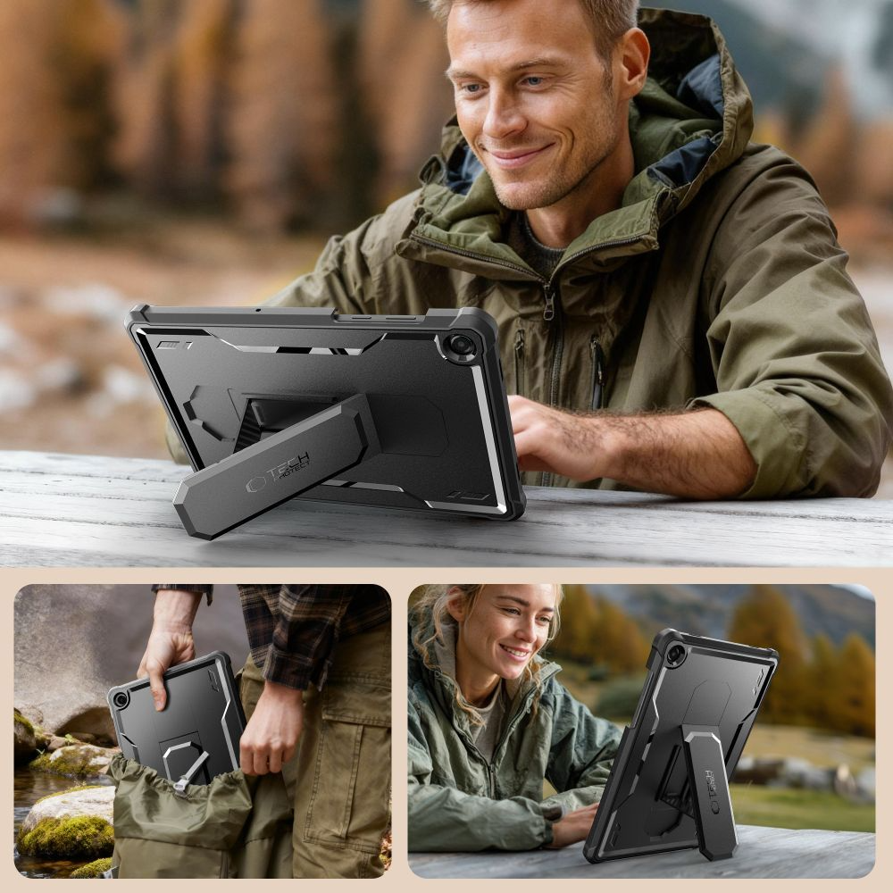 Deksel for Samsung Galaxy Tab A11+ / Tab A9+, Tech-Protect, Kevlar Pro, Svart