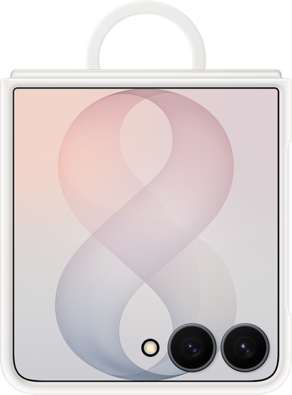 Deksel for Samsung Galaxy Z Flip8 F776, Silicone Ring Magnet, Hvit EF-EF776CWEGWW