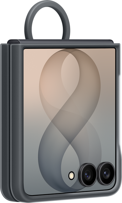 Deksel til Samsung Galaxy Z Flip8 F776, Silicone Ring Magnet, Svart EF-EF776CBEGWW