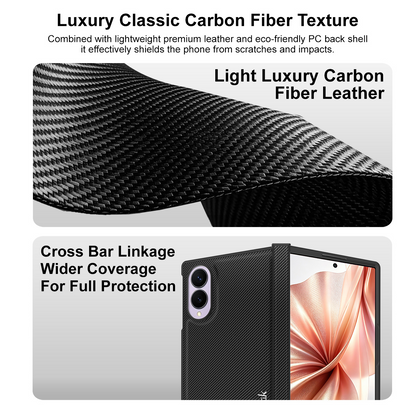 Deksel for Samsung Galaxy Z Fold8 F971, Imak, karbon, svart