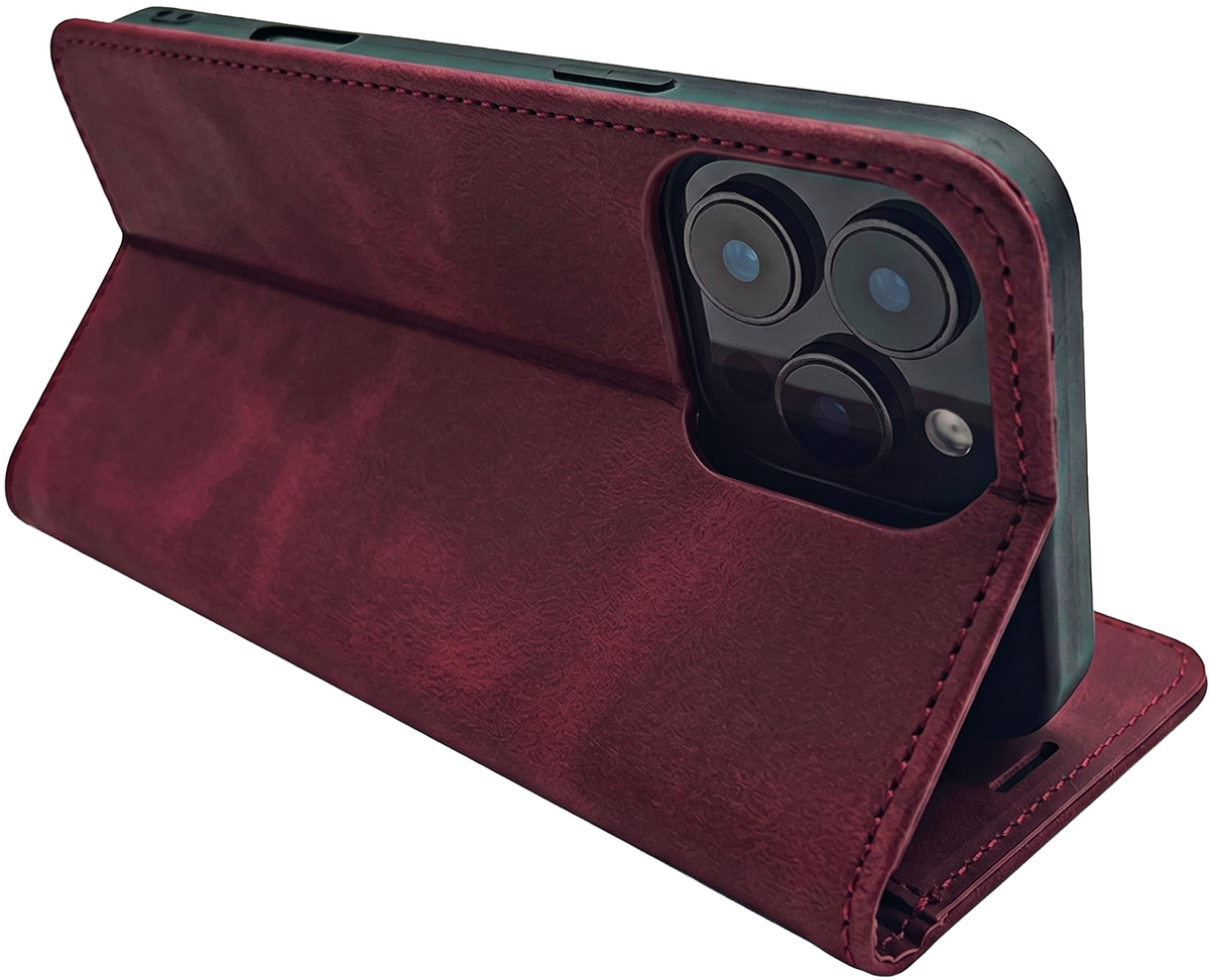 Etui for Samsung Galaxy A18 5G A186 / A17 4G A175 / A17 5G A176 / A26 A266, OEM, Smart Suede, burgunderrød