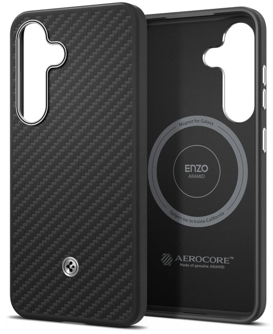 Deksel for Samsung Galaxy S25 S931, Spigen Enzo Aramid Magnet, Svart GP-FPS931PGABW