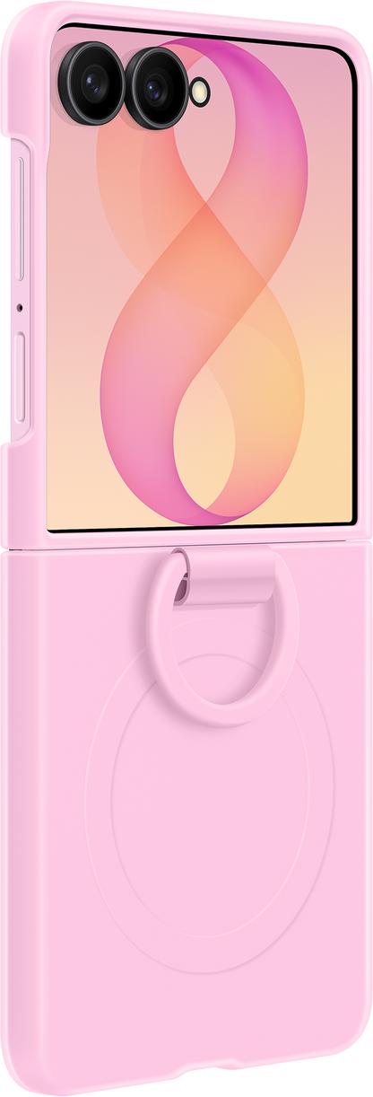 Deksel for Samsung Galaxy Z Flip8 F776, Silicone Ring Magnet, Rosa EF-EF776CVEGWW