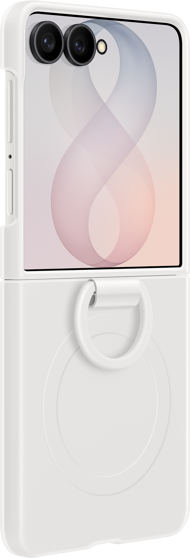 Deksel for Samsung Galaxy Z Flip8 F776, Silicone Ring Magnet, Hvit EF-EF776CWEGWW