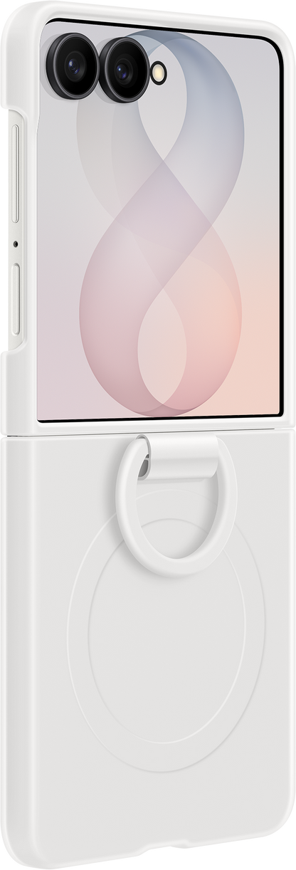 Deksel for Samsung Galaxy Z Flip8 F776, Silicone Ring Magnet, Hvit EF-EF776CWEGWW