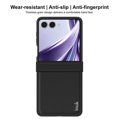 Deksel for Samsung Galaxy Z Flip8 F776, Imak, Karbon, Svart