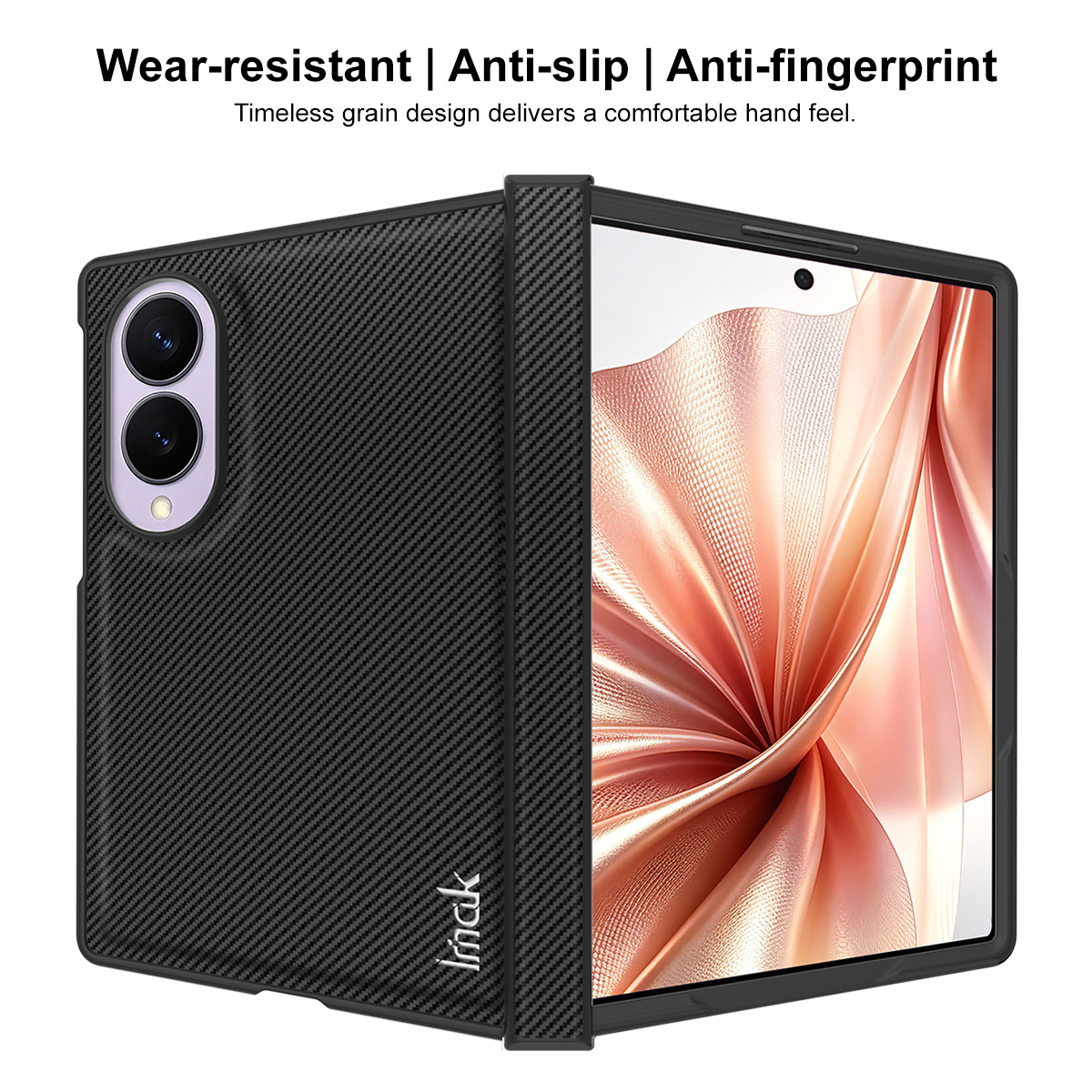 Deksel for Samsung Galaxy Z Fold8 F971, Imak, karbon, svart