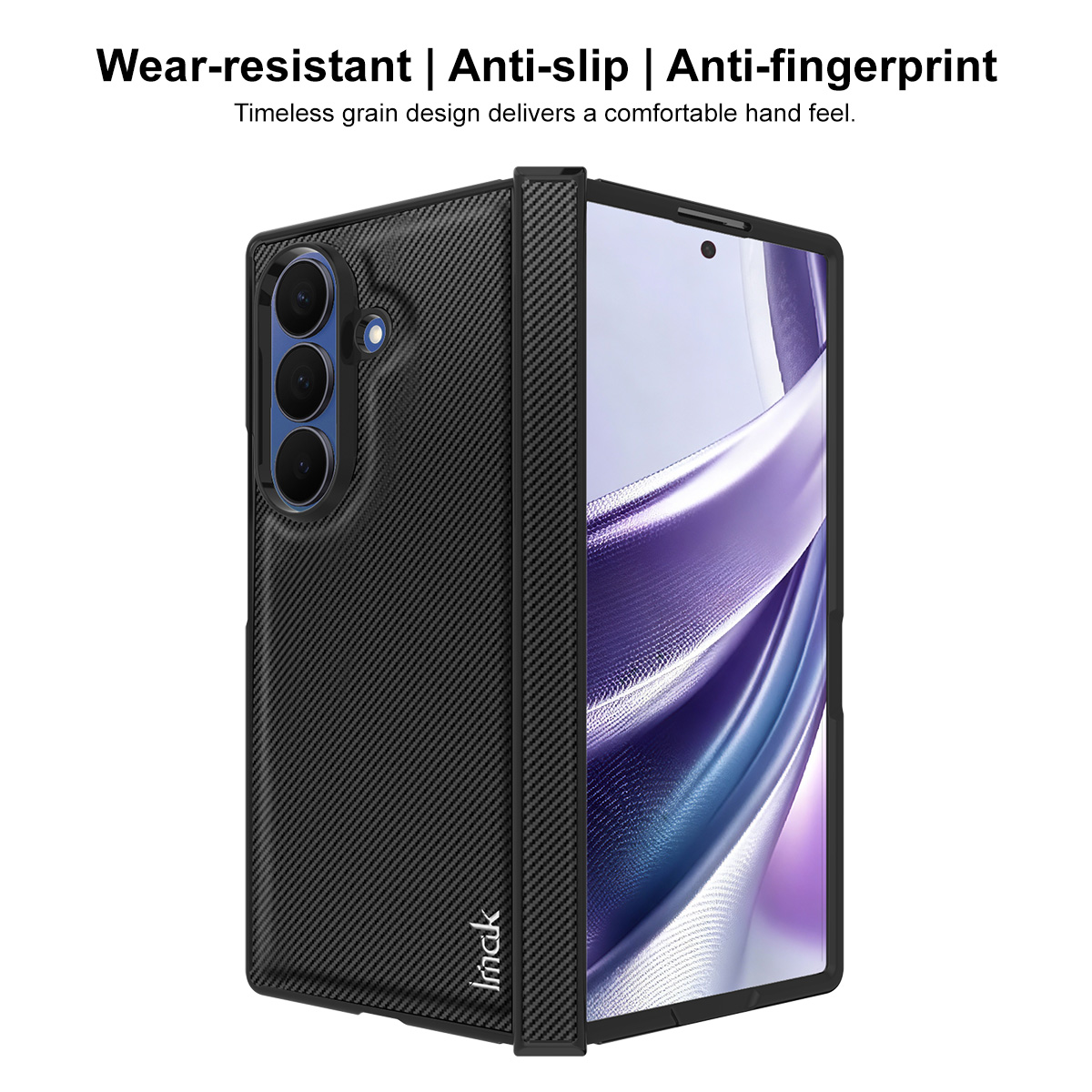 Deksel for Samsung Galaxy Z Fold8 Ultra F976, Imak, Karbon, Svart