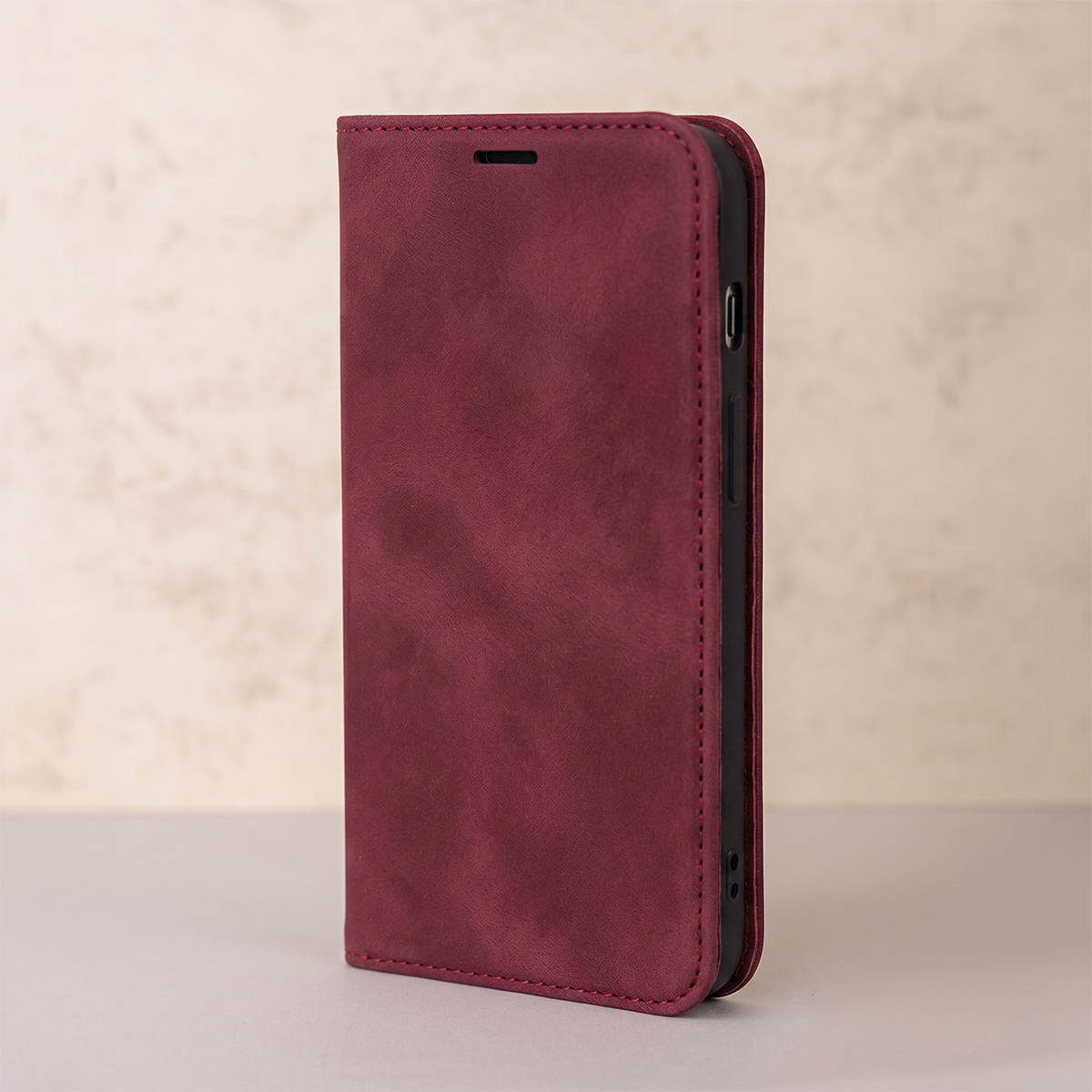 Etui for Samsung Galaxy A18 5G A186 / A17 4G A175 / A17 5G A176 / A26 A266, OEM, Smart Suede, burgunderrød