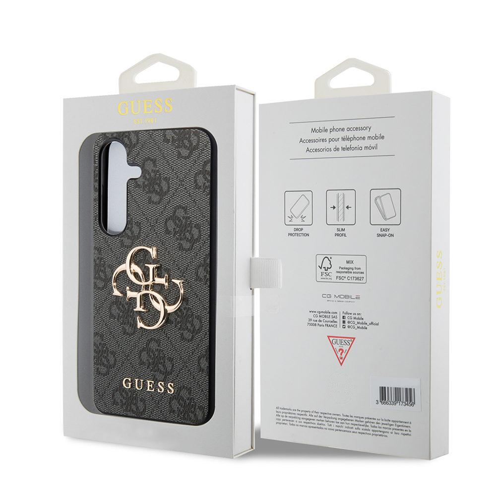 Deksel til Samsung Galaxy S24+ S926, Guess, 4G Big Logo, Svart, Reseglet