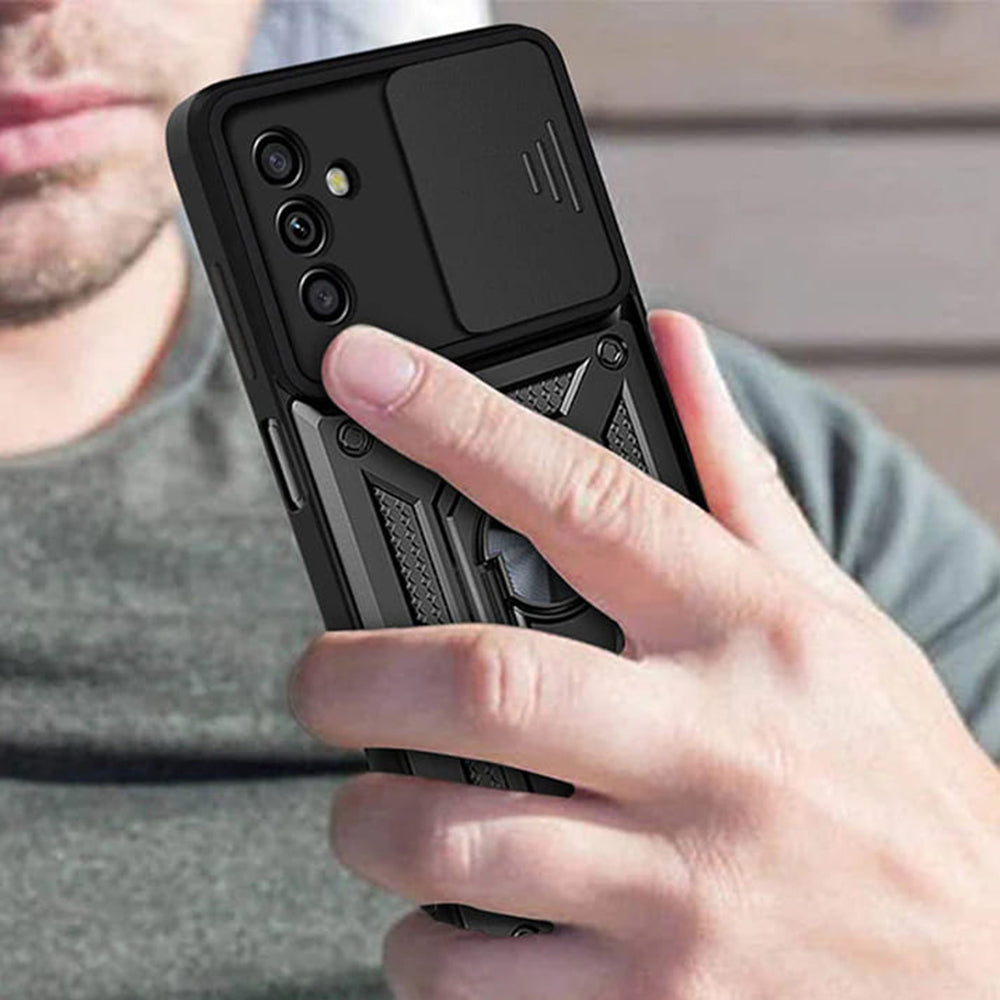 Deksel for Samsung Galaxy A04s A047 / A13 5G A136, Techsuit, CamShield, Svart