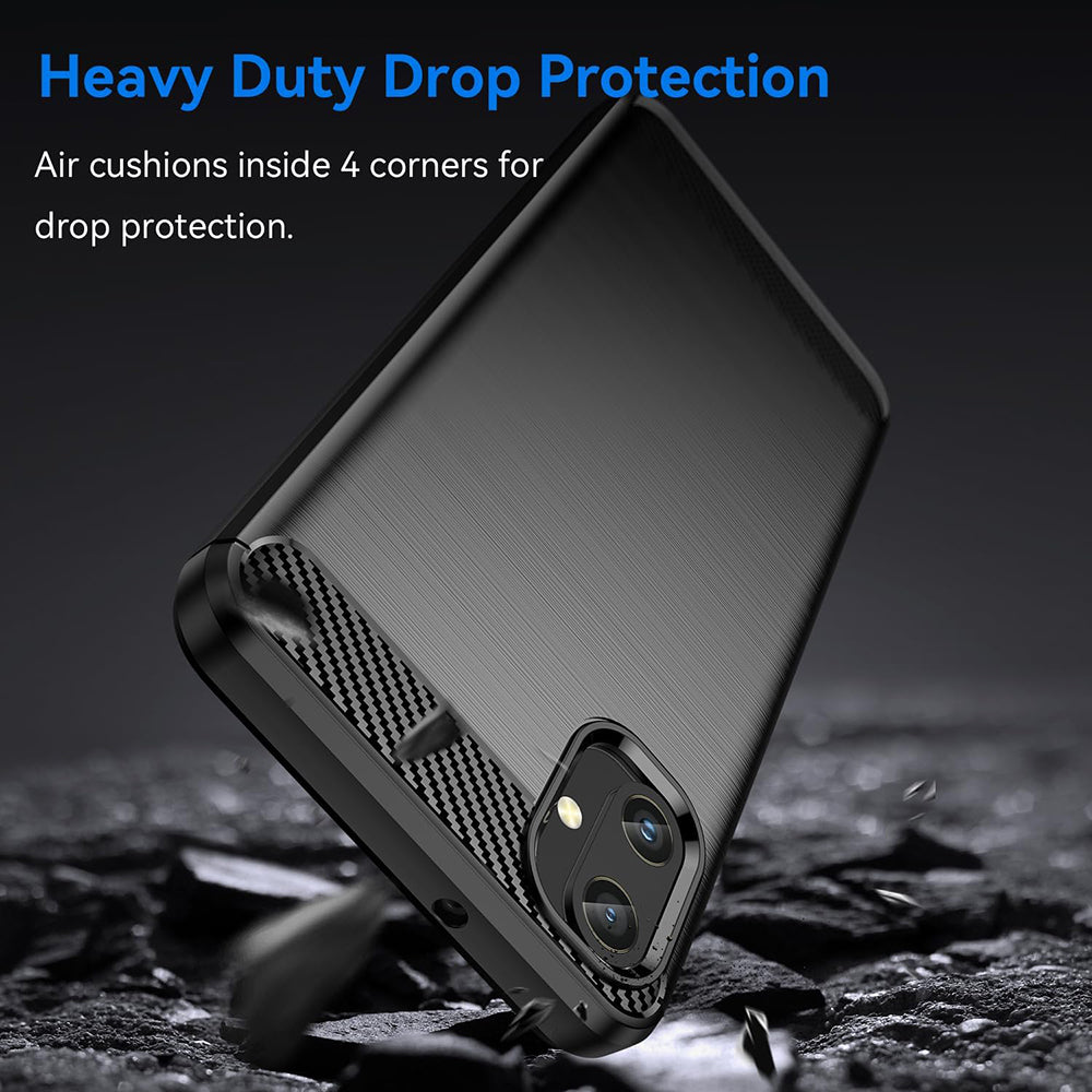 Deksel til Samsung Galaxy A05 A055, Techsuit, Karbon, Svart