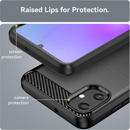 Deksel til Samsung Galaxy A05 A055, Techsuit, Karbon, Svart