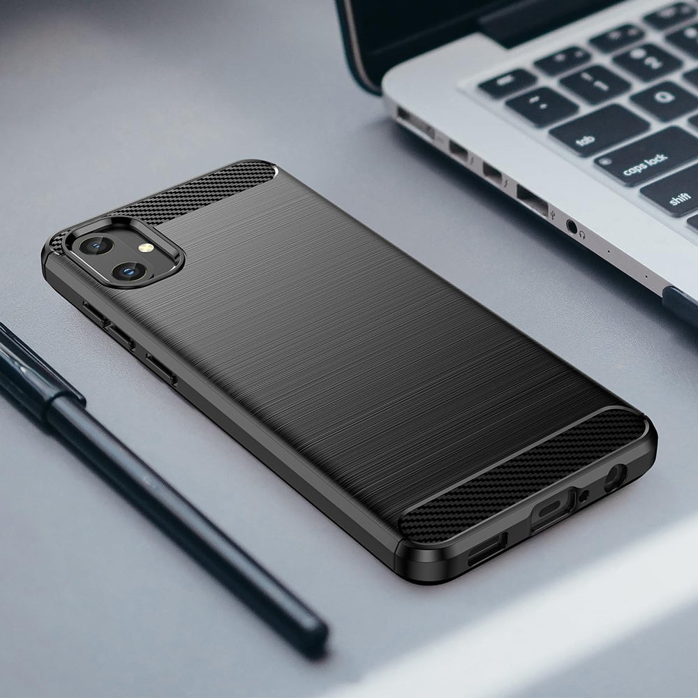 Deksel til Samsung Galaxy A05 A055, Techsuit, Karbon, Svart