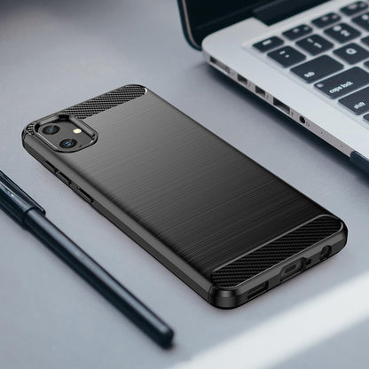 Deksel til Samsung Galaxy A05 A055, Techsuit, Karbon, Svart