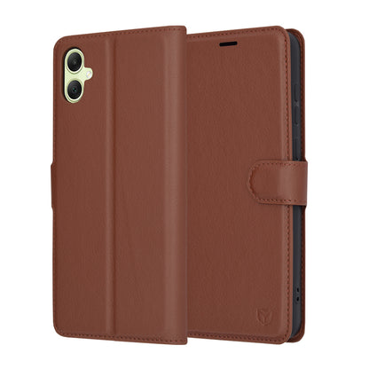 Deksel for Samsung Galaxy A05 A055, Techsuit, Leather Folio, Brun