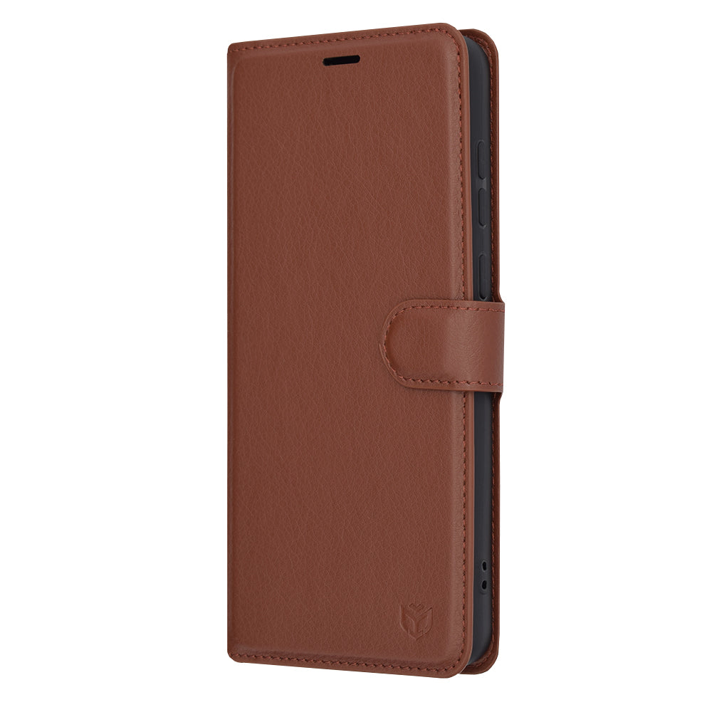 Deksel for Samsung Galaxy A05 A055, Techsuit, Leather Folio, Brun