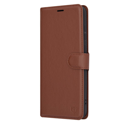 Deksel for Samsung Galaxy A05 A055, Techsuit, Leather Folio, Brun