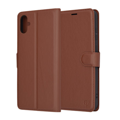 Deksel for Samsung Galaxy A05 A055, Techsuit, Leather Folio, Brun