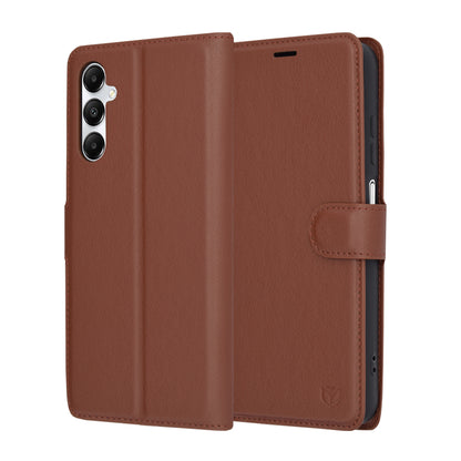 Deksel for Samsung Galaxy A05s A057, Techsuit, Leather Folio, Brun